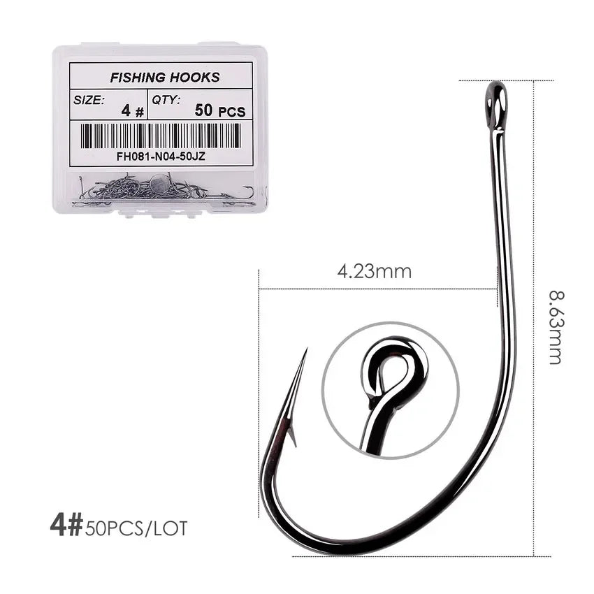 HookUpCo. High Carbon Fishing Circle Hooks 50pcs - HookUpCo.