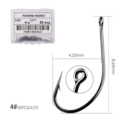 HookUpCo. High Carbon Fishing Circle Hooks 50pcs - HookUpCo.