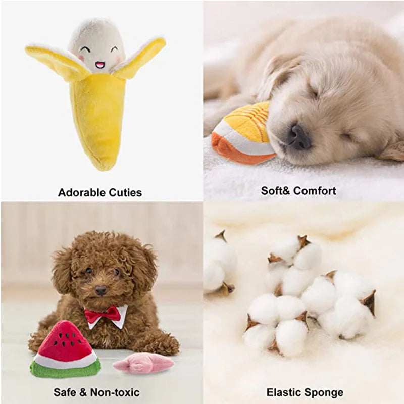 HookUpCo. Plush Squeaky Dog Toy for Chewers