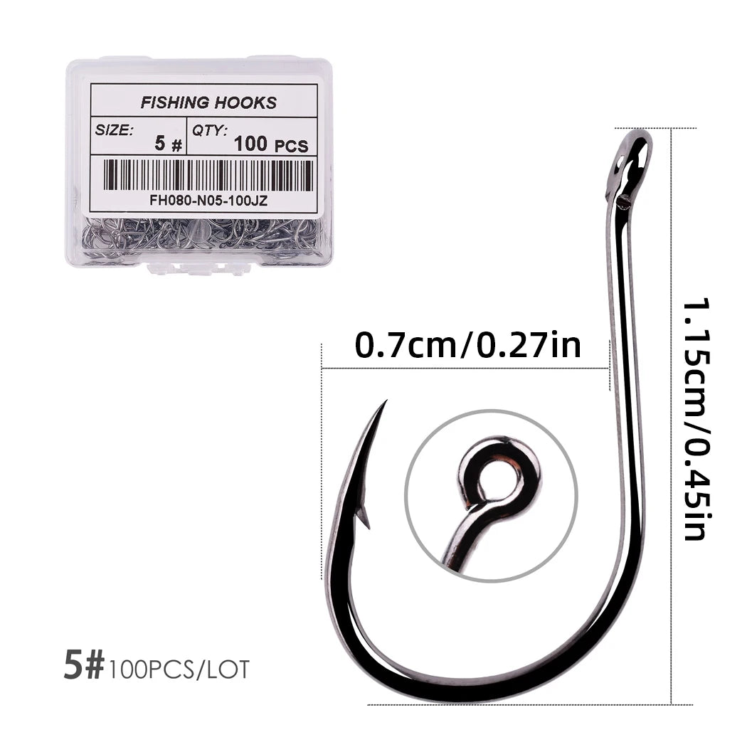 HookUpCo. 100pcs Circle Carp Fishing Hook Set - HookUpCo.