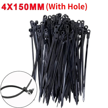 Creative Nylon Cable Ties with Screw Hole Mount Self Locking Loop Wrap Bundle Ties Strap DIY Office Cables Wire Fasten Organizer