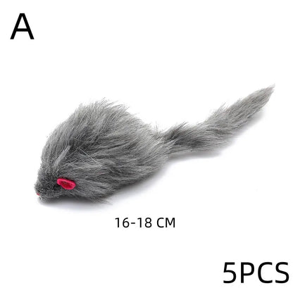 HookUpCo. Colorful Plush Mouse Cat Toys Set