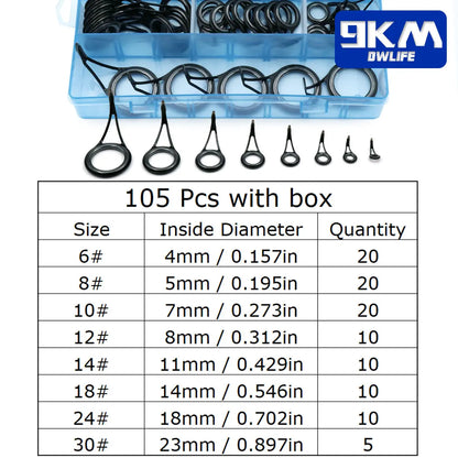 Telescopic Fishing Rod Repair Kit - 105 Pieces