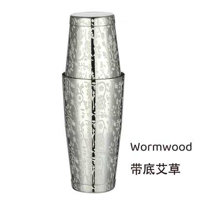 HookUpCo. Etched Pattern Cocktail Shaker Set