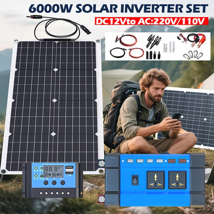 6000W Complete Solar Panel System with Charger and Inverter