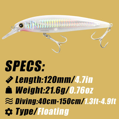 HookUpCo. Long Casting Minnow Jerkbait Lure - HookUpCo.