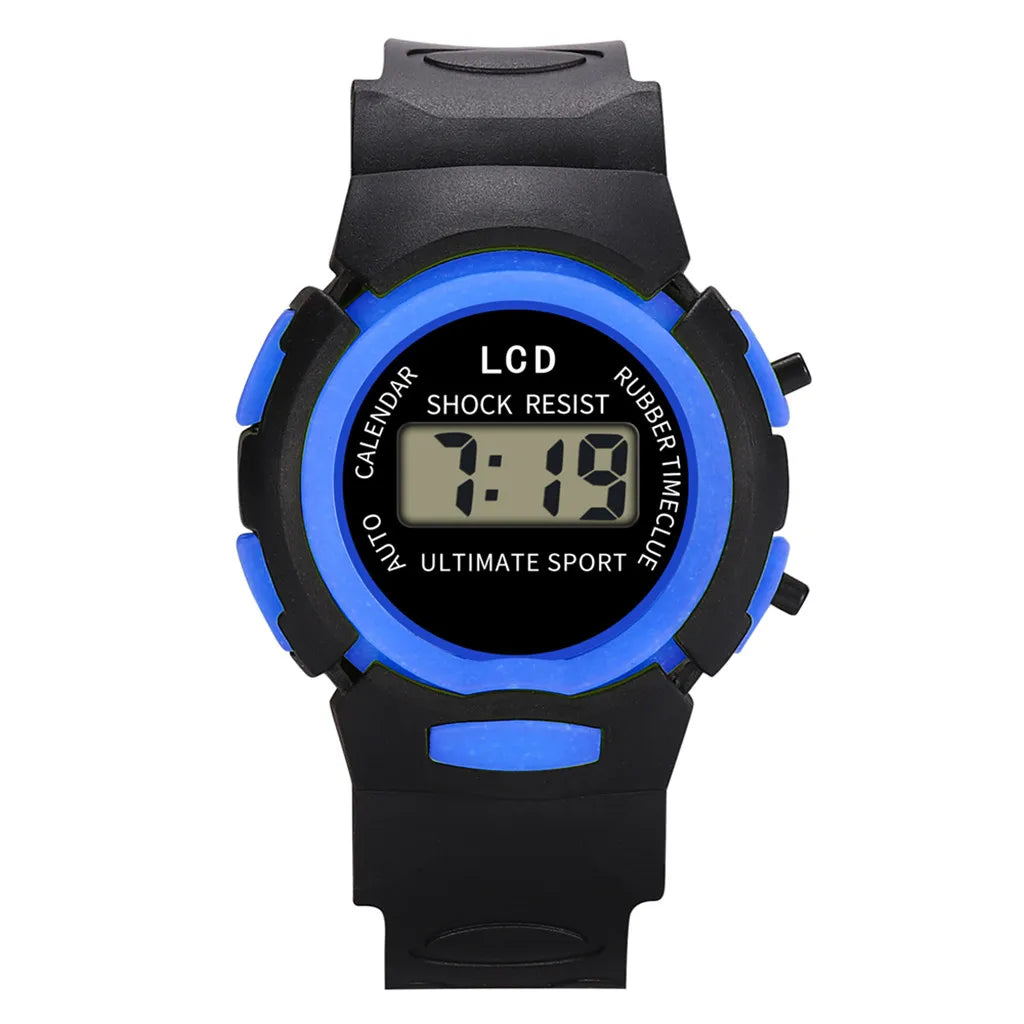 Waterproof LED Sports Watch for Kids with Alarm and Date