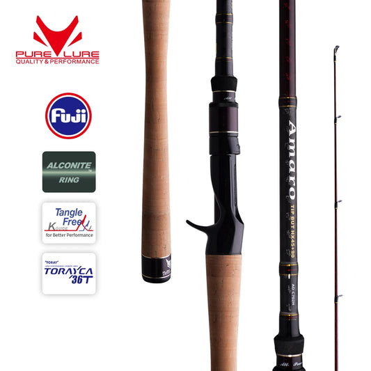 HookUpCo. High Carbon Spinning Rod for Bass Fishing