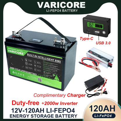 HookUpCo. 12V LiFePO4 Battery with 340Ah Capacity