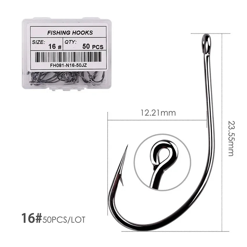 HookUpCo. High Carbon Fishing Circle Hooks 50pcs - HookUpCo.