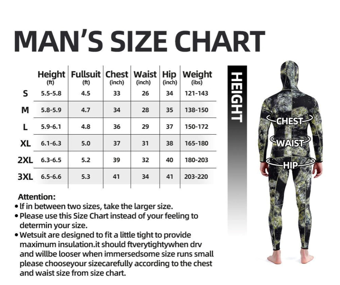 3mm Camouflage Wetsuit for Spearfishing and Diving