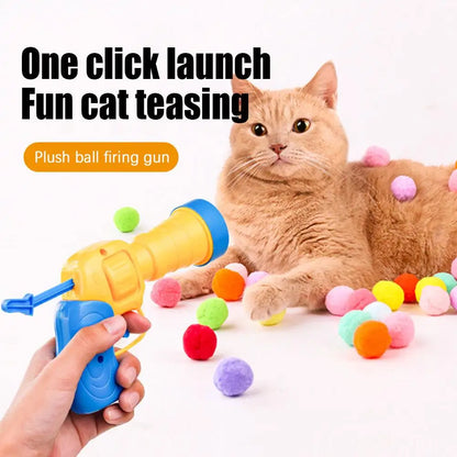 Interactive Plush Ball Launcher Toy for Kittens and Cats