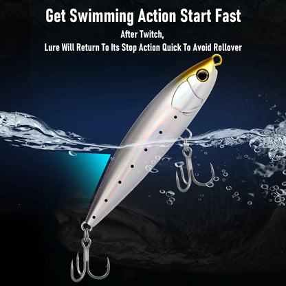 HookUpCo. Floating Pencil Lure for Saltwater Fishing - HookUpCo.