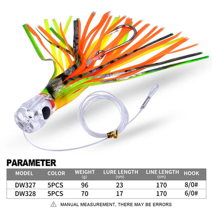 HookUpCo. Professional Squid Fishing Lures Set