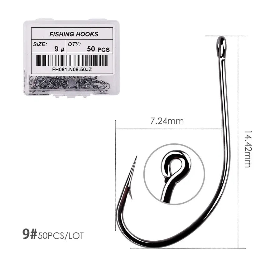 HookUpCo. High Carbon Fishing Circle Hooks 50pcs - HookUpCo.