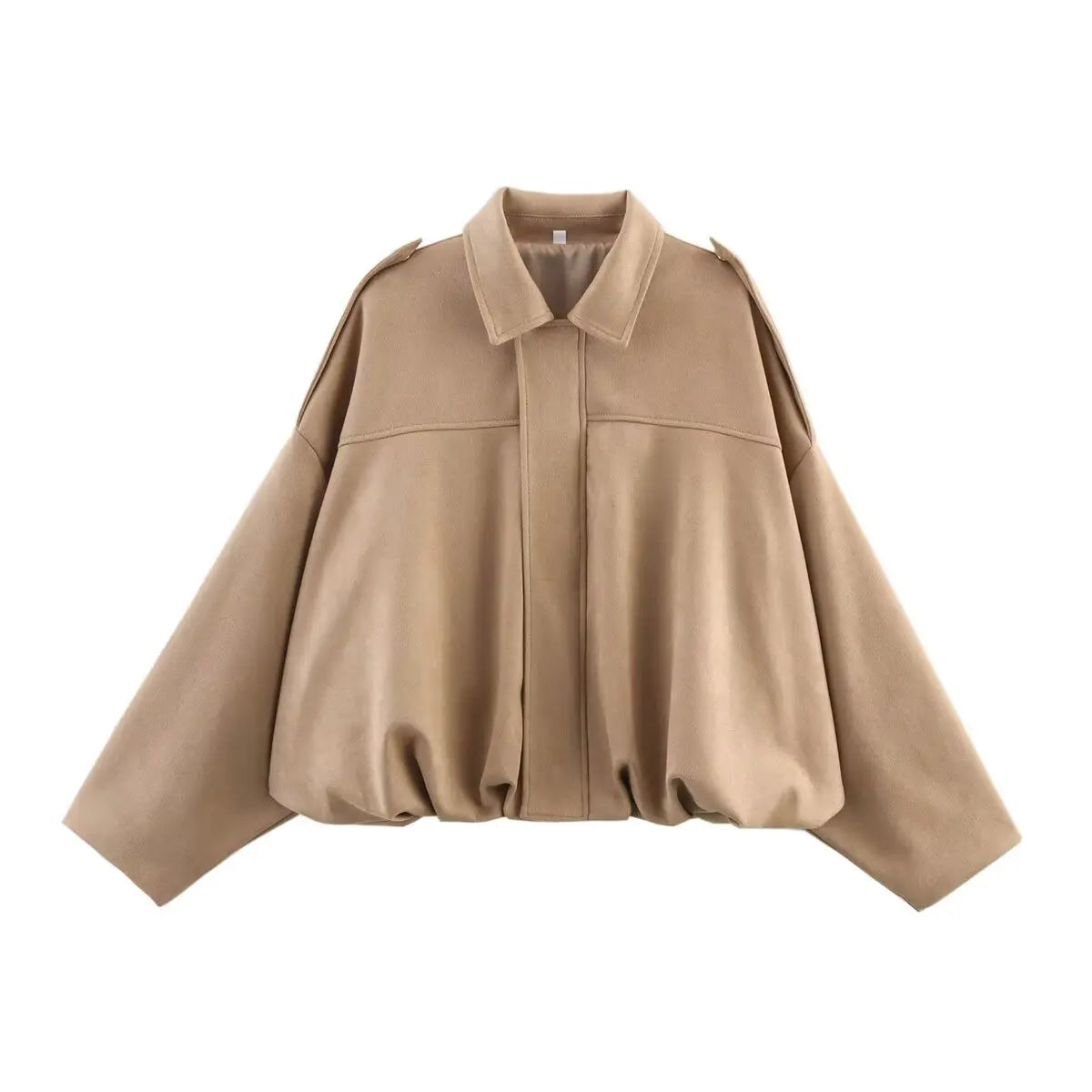 Spring Women's Suede Lapel Bomber Jacket by HookUpCo.