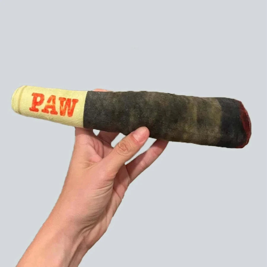 HookUpCo. Cigar Plush Squeaky Dog Chew Toy