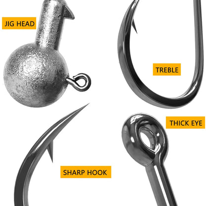 Versatile Jig Head Hooks for Fishing - Multiple Sizes Available