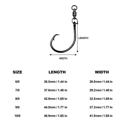 HookUpCo. Anti-Tangle Circle Hooks with Swivel - HookUpCo.