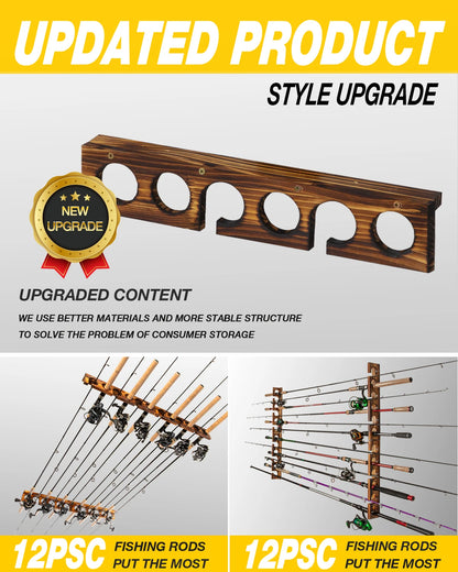 HookUpCo. Fishing Rod Rack for Garage Storage - HookUpCo.