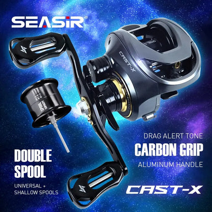 HookUpCo. Cast-X Baitcasting Reel with Double Spool