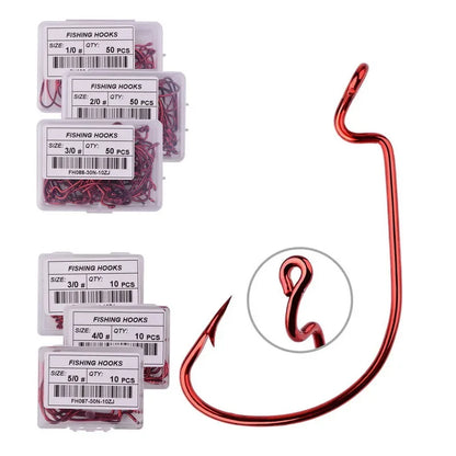 HookUpCo. 10-Piece Carbon Steel Fishing Hooks - HookUpCo.