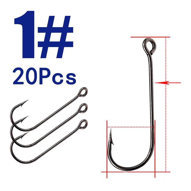 HookUpCo. 20pcs Black Sea Fishing Squid Hooks - HookUpCo.