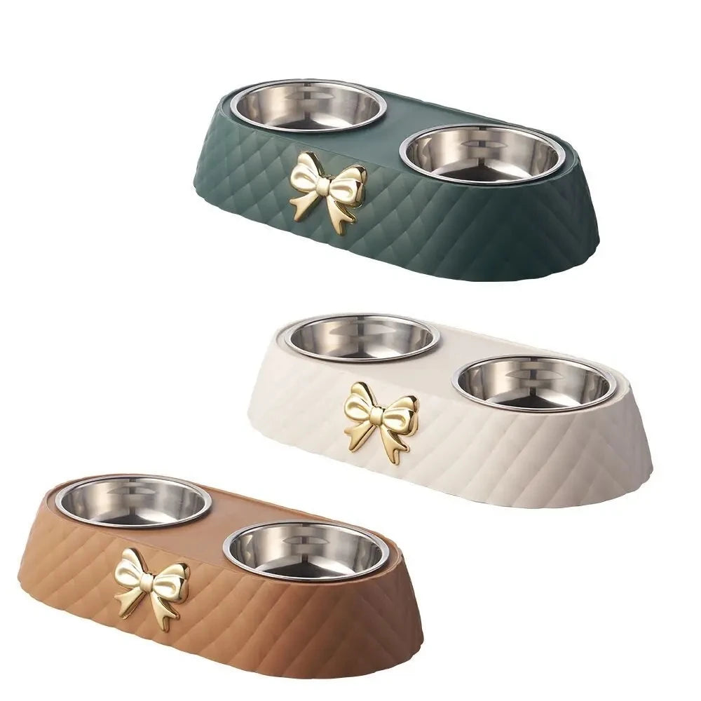HookUpCo. Stylish Double Cat Dog Food Bowl