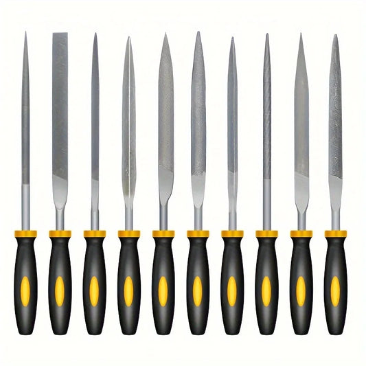 Premium Needle File Set with Non-Slip Handles for Precision
