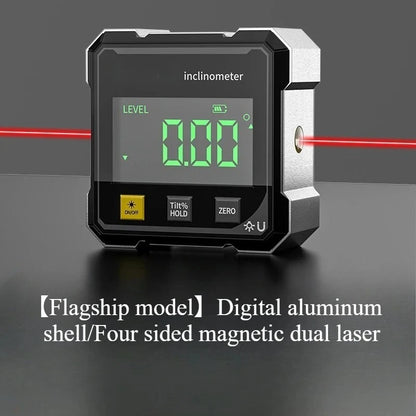 HookUpCo. 4-Sided Magnetic Laser Inclinometer for Precision