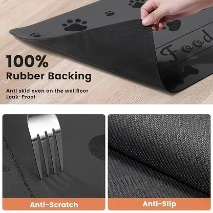 HookUpCo. Heavy Duty Pet Feeding Mat, Waterproof