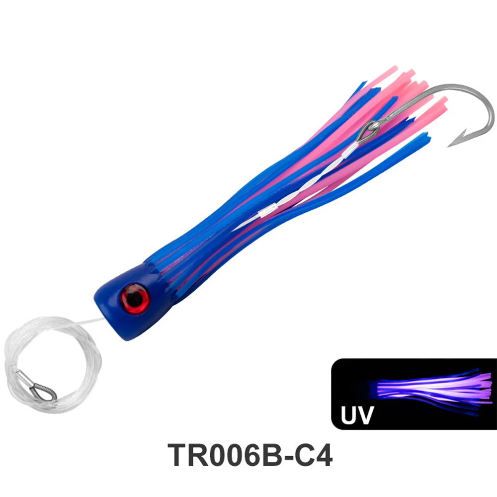 HookUpCo. 9" Rigged Squid Lures for Big Game Fishing - HookUpCo.