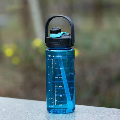 Large Capacity Leak-Proof Water Bottle with Time Markers