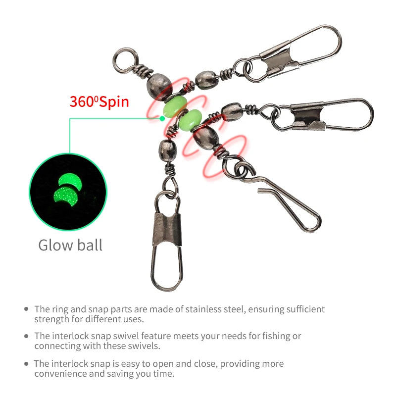 HookUpCo. Luminous Fishing Swivels for Tackle - HookUpCo.