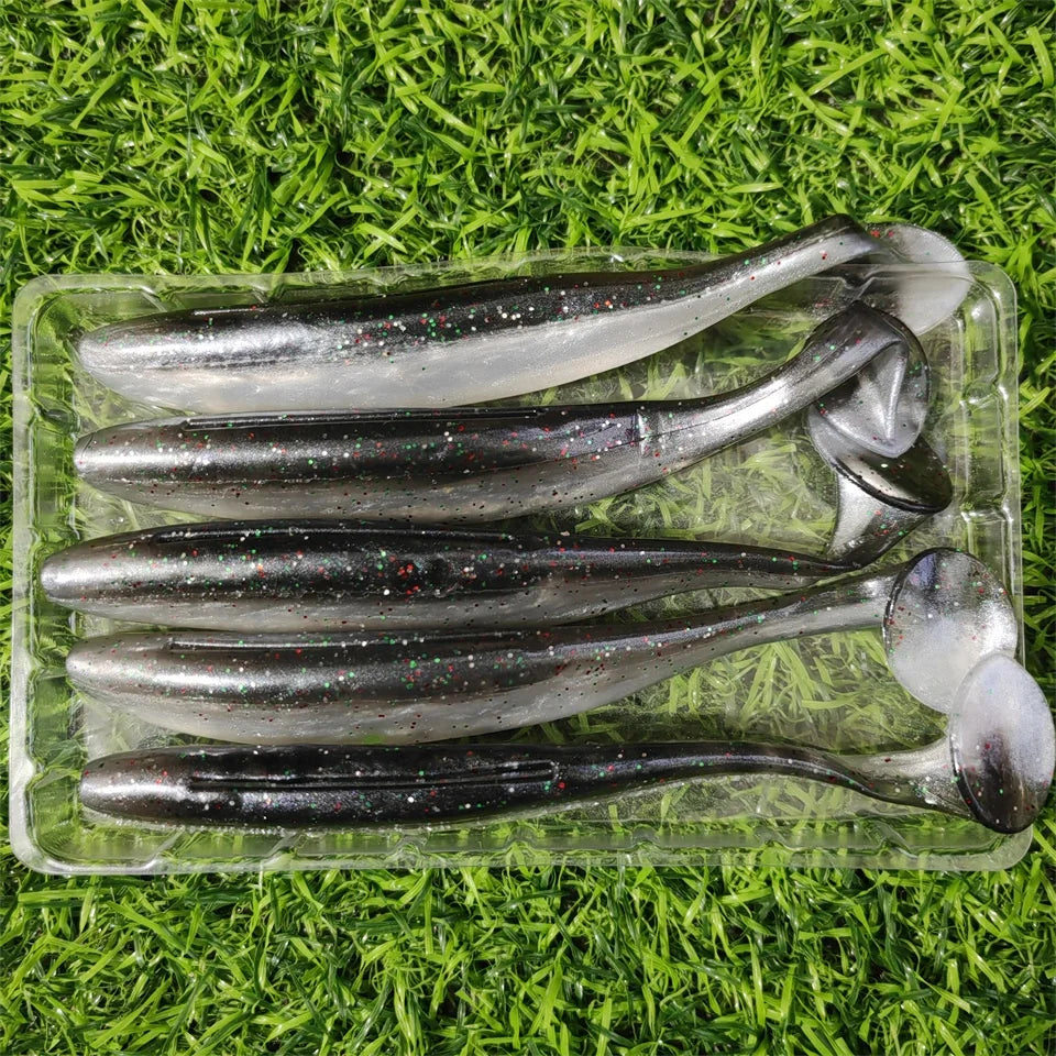 HookUpCo. 5pcs Silicone T-Tail Fishing Lures - HookUpCo.