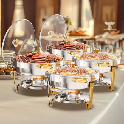 HookUpCo. Round Chafing Dish Set