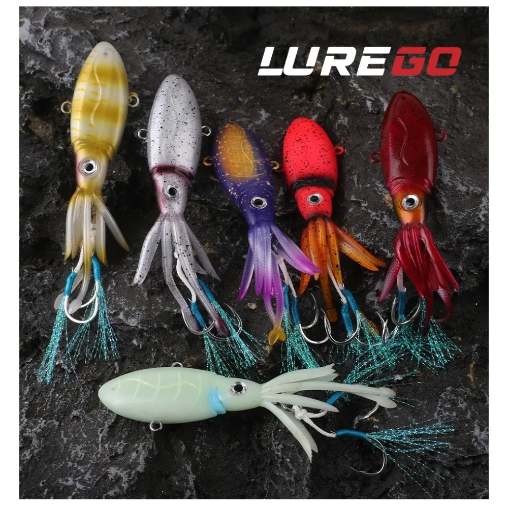 HookUpCo. 40g Squid-Design VIB Lure for Fishing