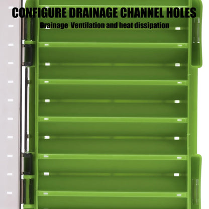 Double-Sided Fishing Tackle Box with 14 Compartments