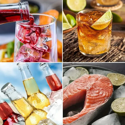 Flexible Silicone Ice Cube Tray with Lid