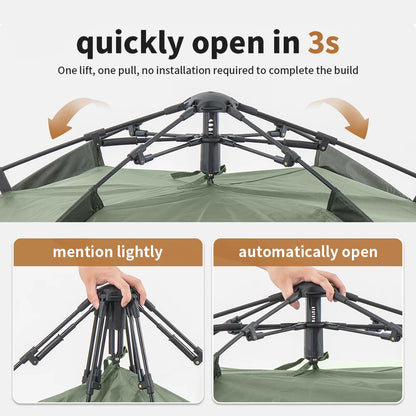 HookUpCo. Waterproof 3-Person Automatic Camping Tent - HookUpCo.