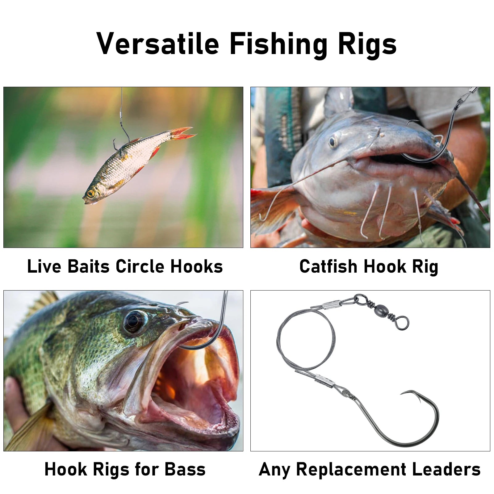 HookUpCo. Stainless Steel Circle Hooks Rig 5pcs - HookUpCo.