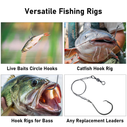 HookUpCo. Stainless Steel Circle Hooks Rig 5pcs - HookUpCo.