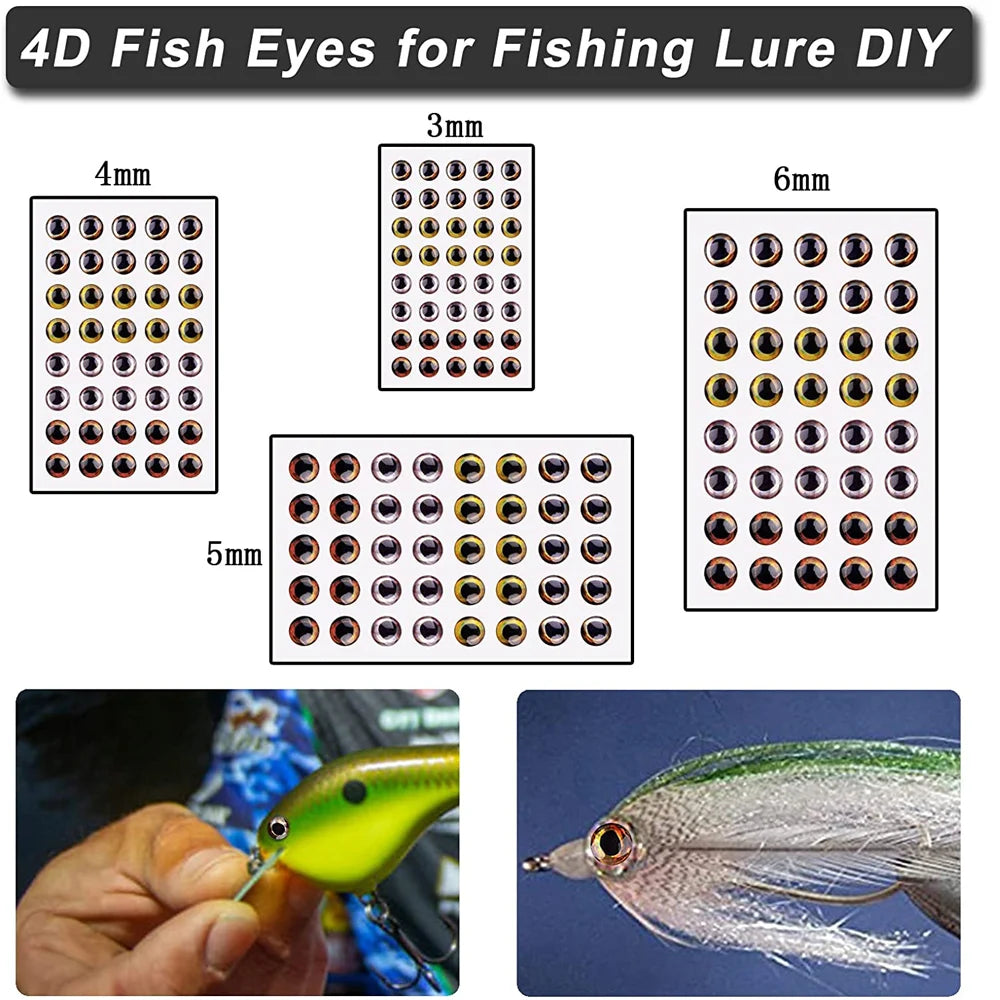 Realistic 4D Fishing Eyes Set for Lures - HookUpCo.