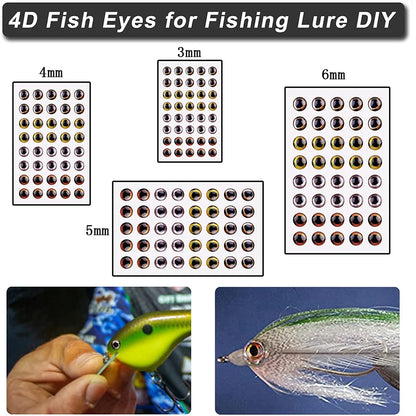 Realistic 4D Fishing Eyes Set for Lures - HookUpCo.