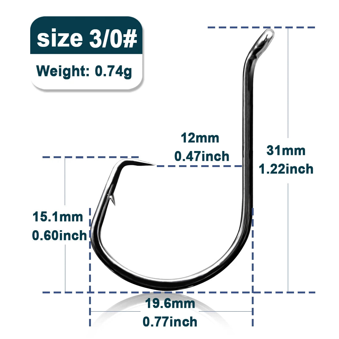 HookUpCo. Offset Barbed Fishing Hooks Set 25-50Pcs - HookUpCo.