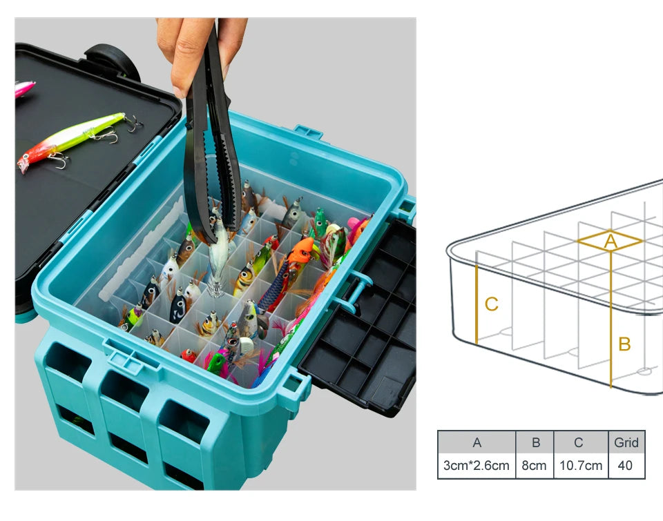 40-Grid Fishing Tackle Box Organizer for Egi and Squid Jigs