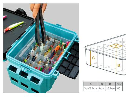 40-Grid Fishing Tackle Box Organizer for Egi and Squid Jigs
