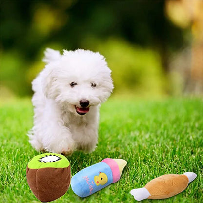 HookUpCo. Plush Squeaky Dog Toy for Chewers