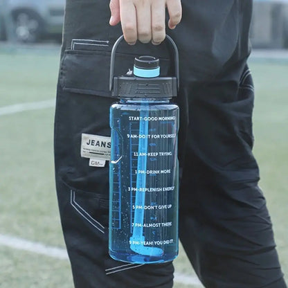 Large Capacity Leak-Proof Water Bottle with Time Markers