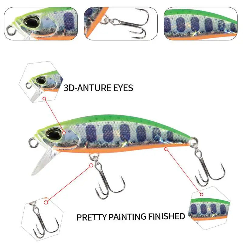 48mm Hard Fishing Lures with Great Action for Professionals